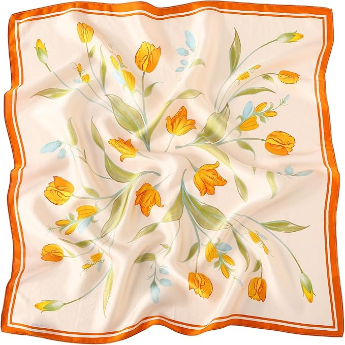 Real Silk Mulberry Hair Scarf For Women's High-grade 27" Neckerchief Printed Headscarf Headwraps ... | Amazon (US)