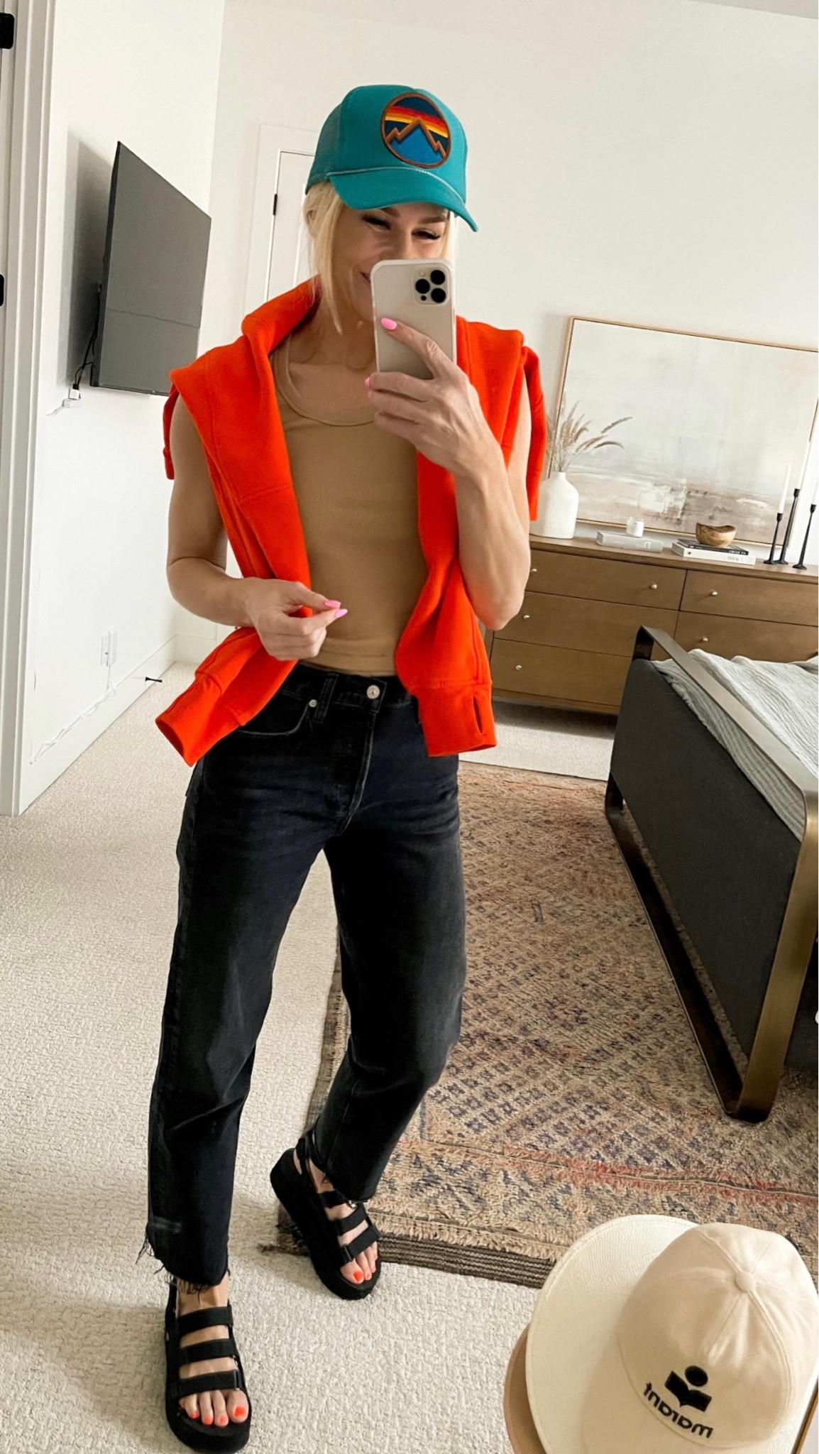 Spring casual outfit! Light layers + Neutrals + pop of color! 
Jeans - TTS, wearing 27 (run big in waist)
Tank - TTS, wearing Med
Pullover - TTS, wearing M/L
Sandals - TTS

#LTKshoecrush #LTKtravel #LTKSeasonal