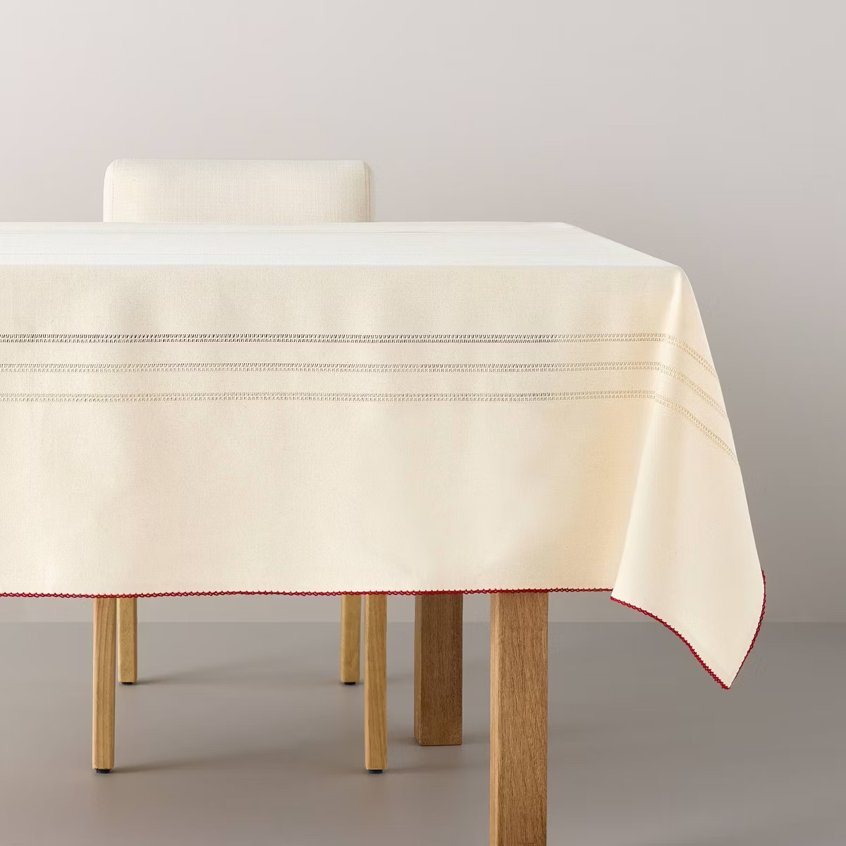 84"x60" Trim Tablecloth Red/Natural - Hearth & Hand™ with Magnolia | Target