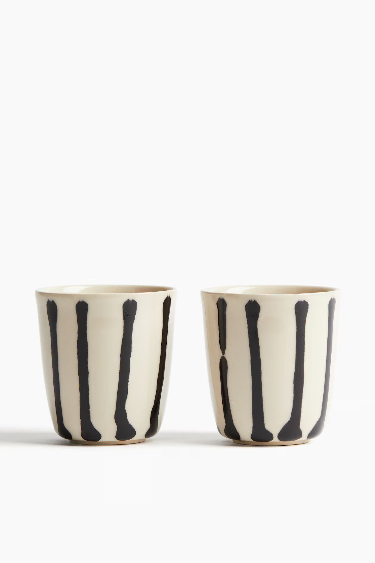 Lot de 2 tasses en grès cérame à effet de coulures | H&M (FR, IT, ES, PT, BE)