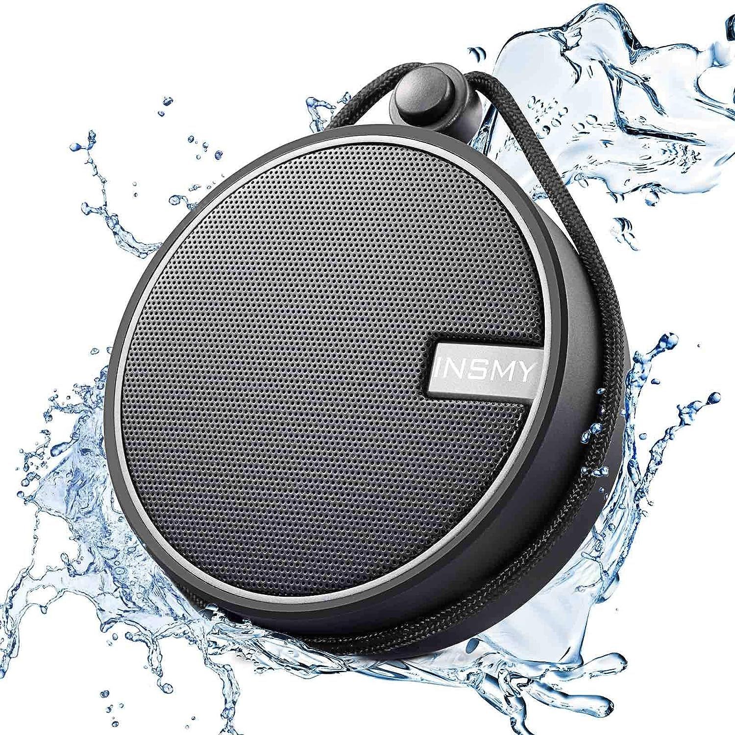 INSMY C12 IPX7 Waterproof Shower Bluetooth Speaker, Portable Wireless Outdoor Speaker with HD Sou... | Amazon (US)