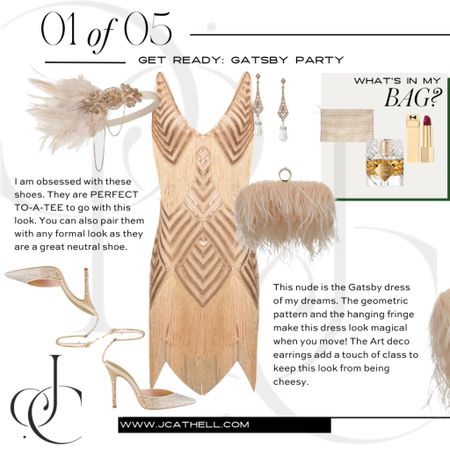Last summer I attended a Gatsby party so I decided to make it the front cover for the 5 reader requests tonight. Here are a few notes on each look:

▪️Gatsby Party:  If I can wear feathers on my head to a party I'm there ;) Amazon has great accessories and I linked a fabulous retailer for the dress.

▪️White Party: Pretty straight forward and easy to narrow down. Just find a dress that flatters your figure. The way I like to narrow it down is I go to SAKS, search dresses, then by color and then scroll until I find the right cut for my body.

▪️The Beach Wedding request was a little ambiguous because there are so many unknown factors. Are you by the beach or on the beach? What's the dress code? If I was attending a wedding on the actual beach I would wear something a little longer in case it's windy and I wouldn't wear heels....obviously.

▪️Vegas Bachelorette: The biggest deciding factor is the shoe for me, what is going to be comfortable for you on what will likely be a VERY late night. 

#LTKitbag #LTKshoecrush #LTKstyletip