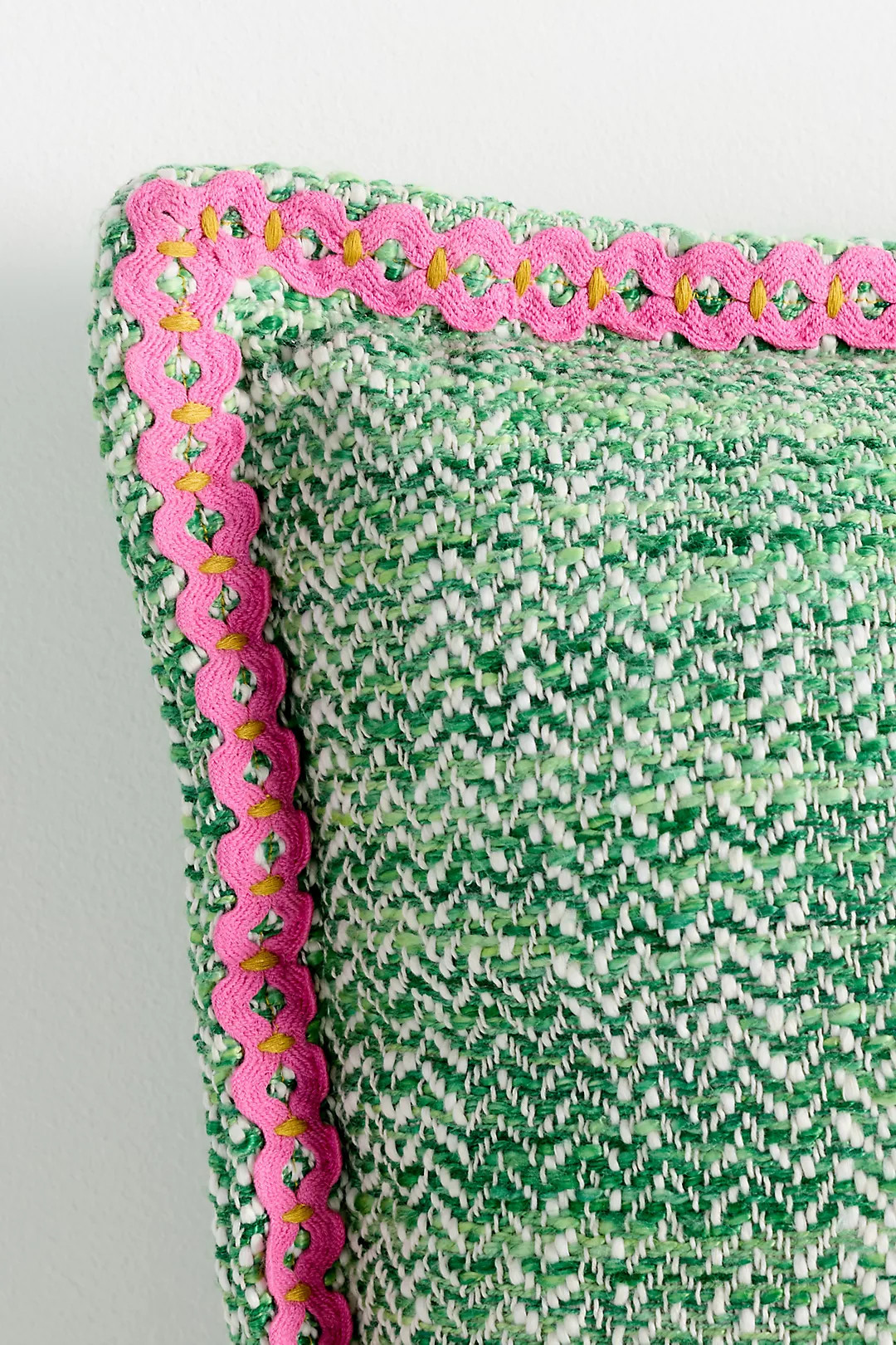 Bermuda Woven Embellished Edge Indoor/Outdoor Pillow | Anthropologie (US)