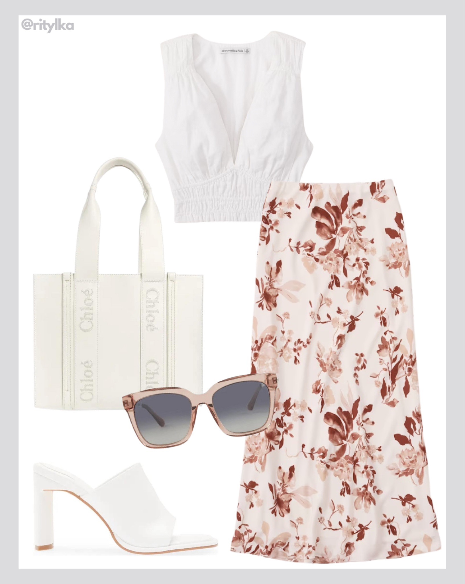 Spring break 2023

Abercrombie white top 
Brown floral skirt
Midi skirt outfit 
Abercrombie skirt 
Abercrombie spring 
White tote bag
White sandals 2023
Sunglasses

#springoutfits2023 #spring2023fashion #resortwear2023 #abercrombiecode #vacationoutfits

#LTKitbag #LTKtravel #LTKSeasonal