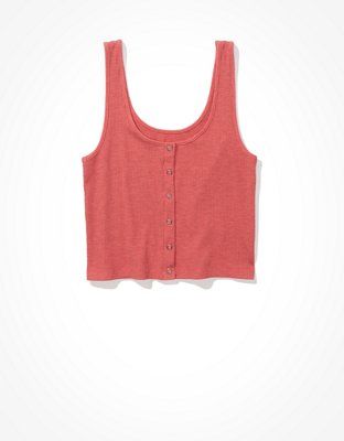 AE Cropped Snap-Front Tank Top | American Eagle Outfitters (US & CA)