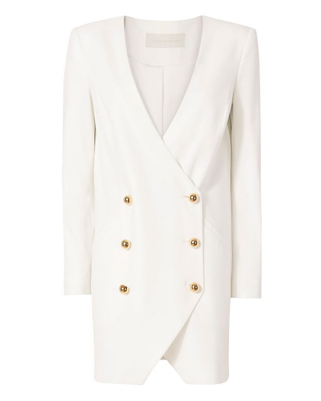 Michelle Mason Blazer Dress: White | Intermix
