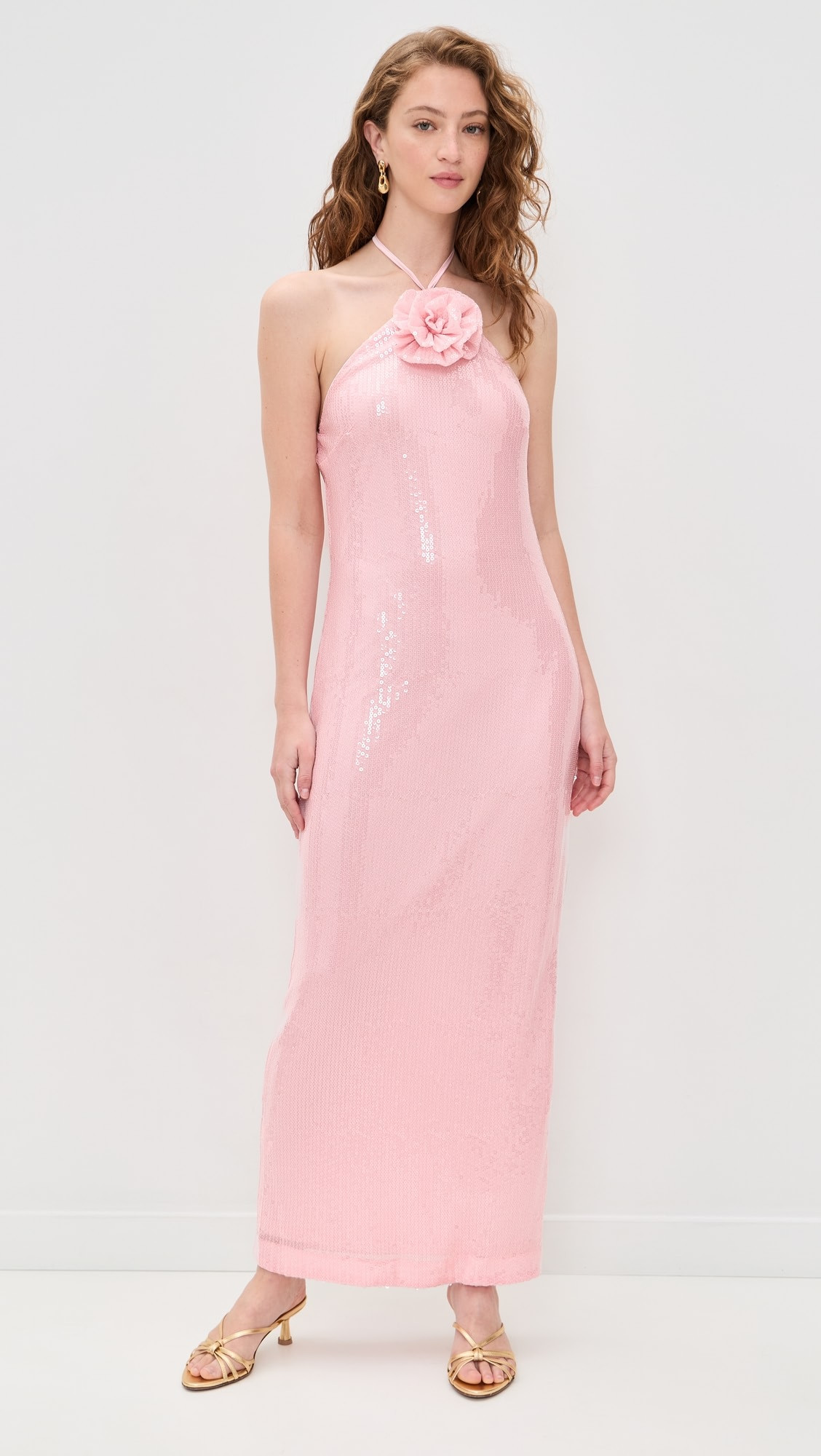 Rose Haltered Sequins Maxi Dress | Shopbop