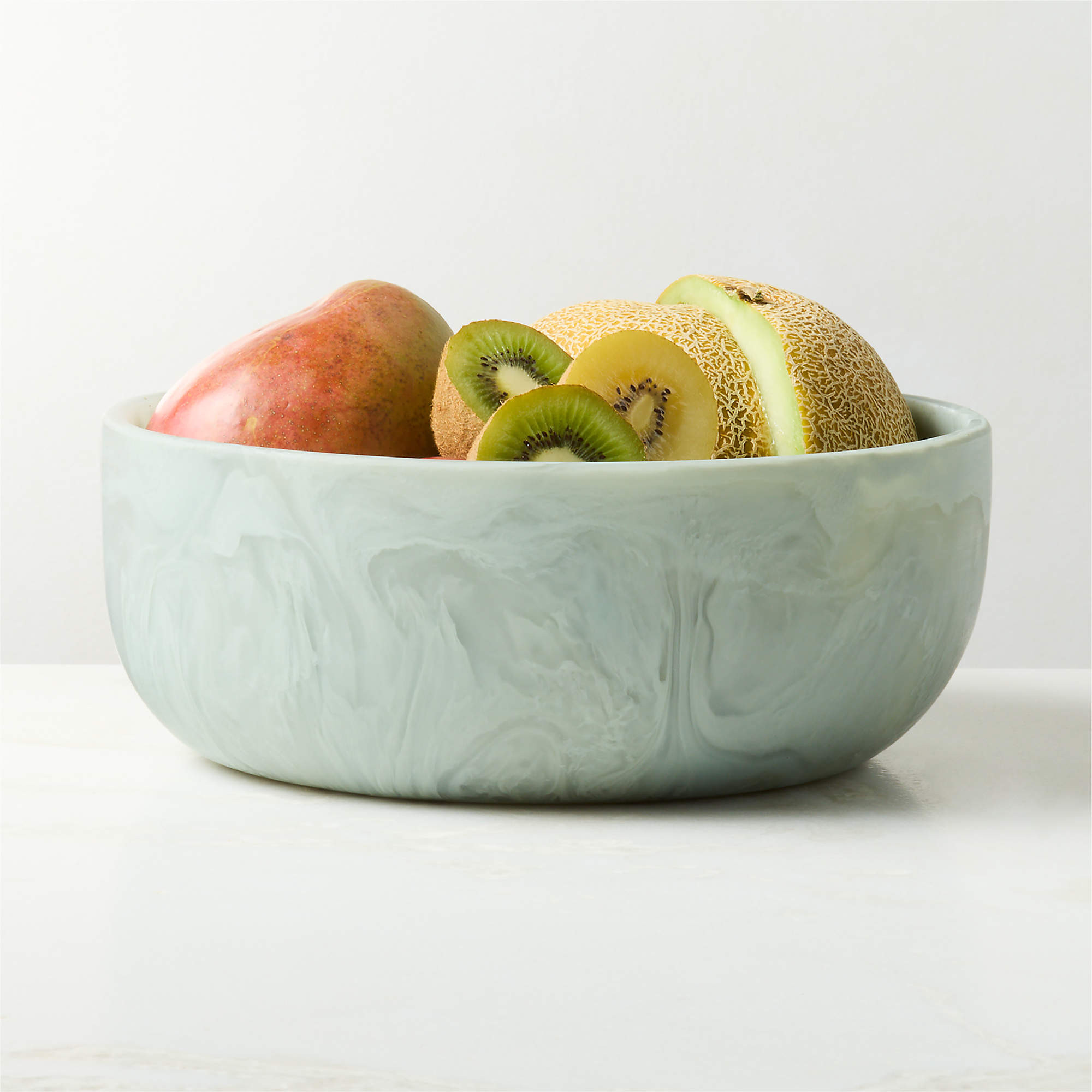 Radley Light Teal Swirl Resin Serving Bowl | CB2 | CB2