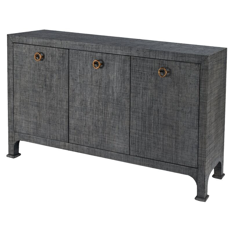 Kos Raffia 3-Drawer Sideboard, Charcoal | One Kings Lane