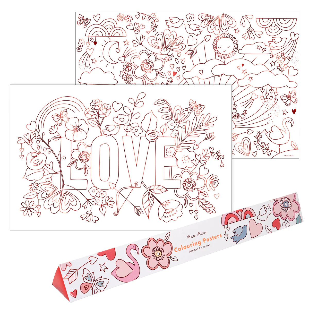 Valentine Coloring Posters (x 2) | Meri Meri