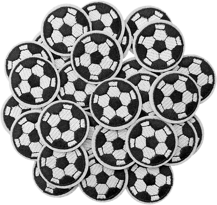 30 Pieces Soccer Ball Iron on Patch, Embroidered Sew On/Iron on Patch Applique for Clothes, Dress... | Amazon (US)