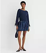 Jeweled Ruched Bubble Mini Skirt | LOFT