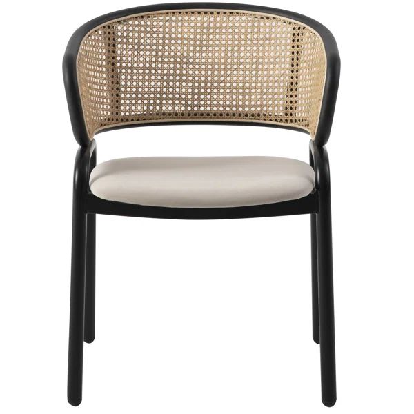 Bay Isle Home™ Selmer Modern Dining Chair With Stainless Steel Legs Velvet Seat And Wicker Back | Wayfair North America