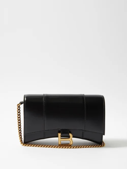 Balenciaga - Hourglass Mini Leather Cross-body Bag - Womens - Black | Matches (US)