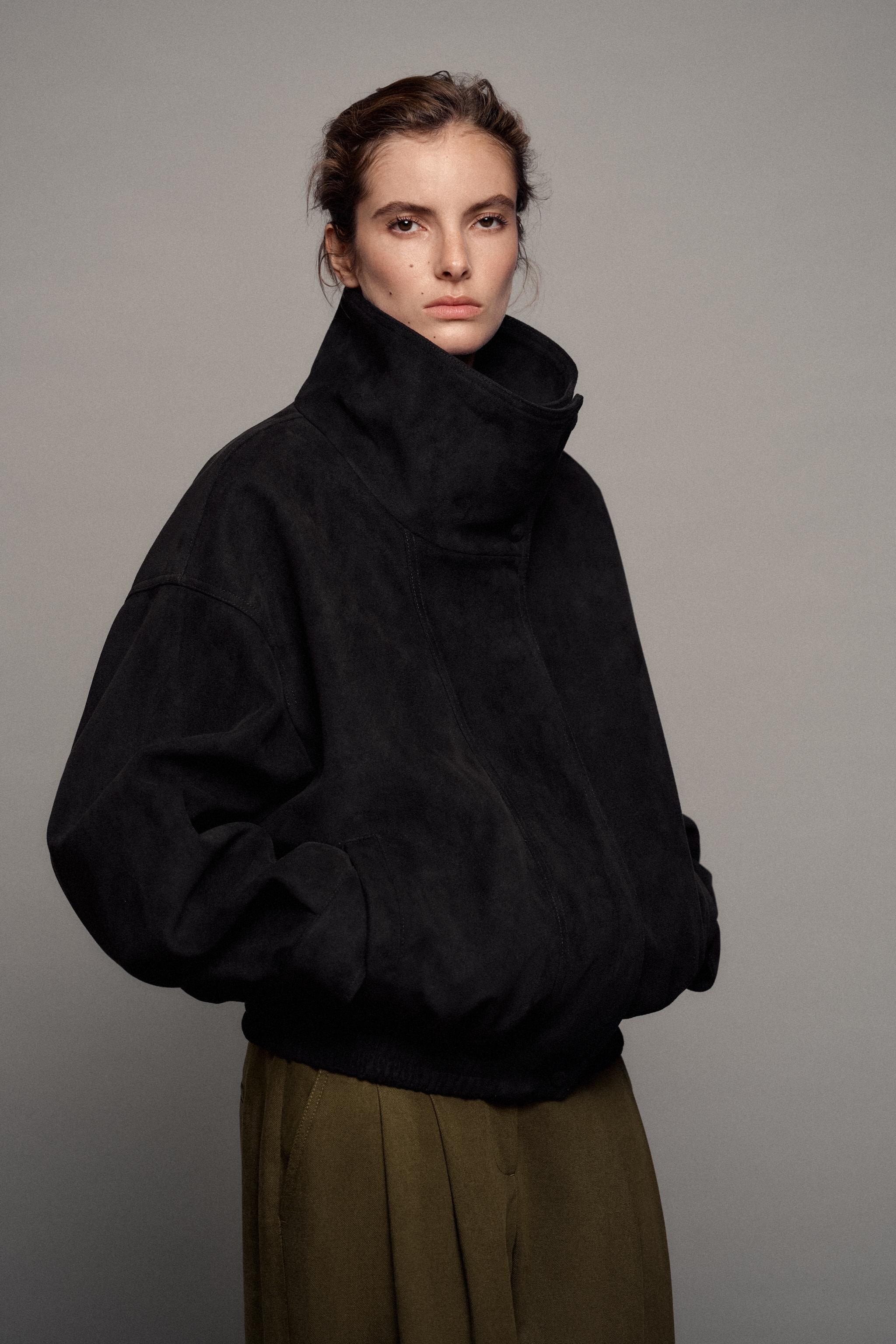 SUEDE-EFFECT BOMBER JACKET | Zara US