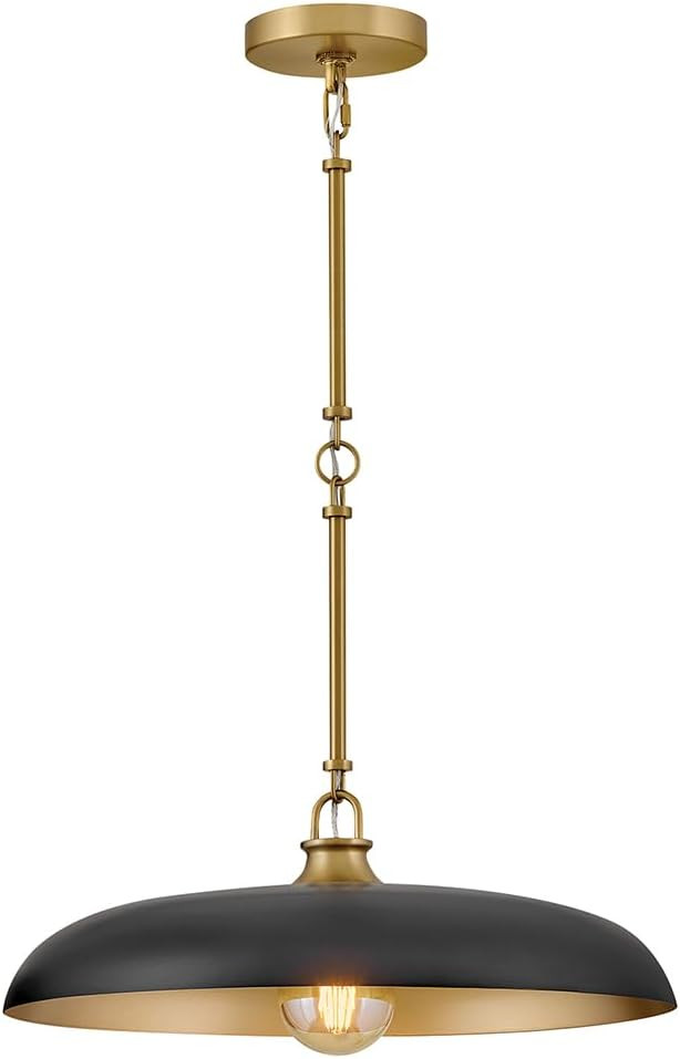 Hinkley Sadie 18" Medium Dome Pendant, Black with Lacquered Brass | Amazon (US)
