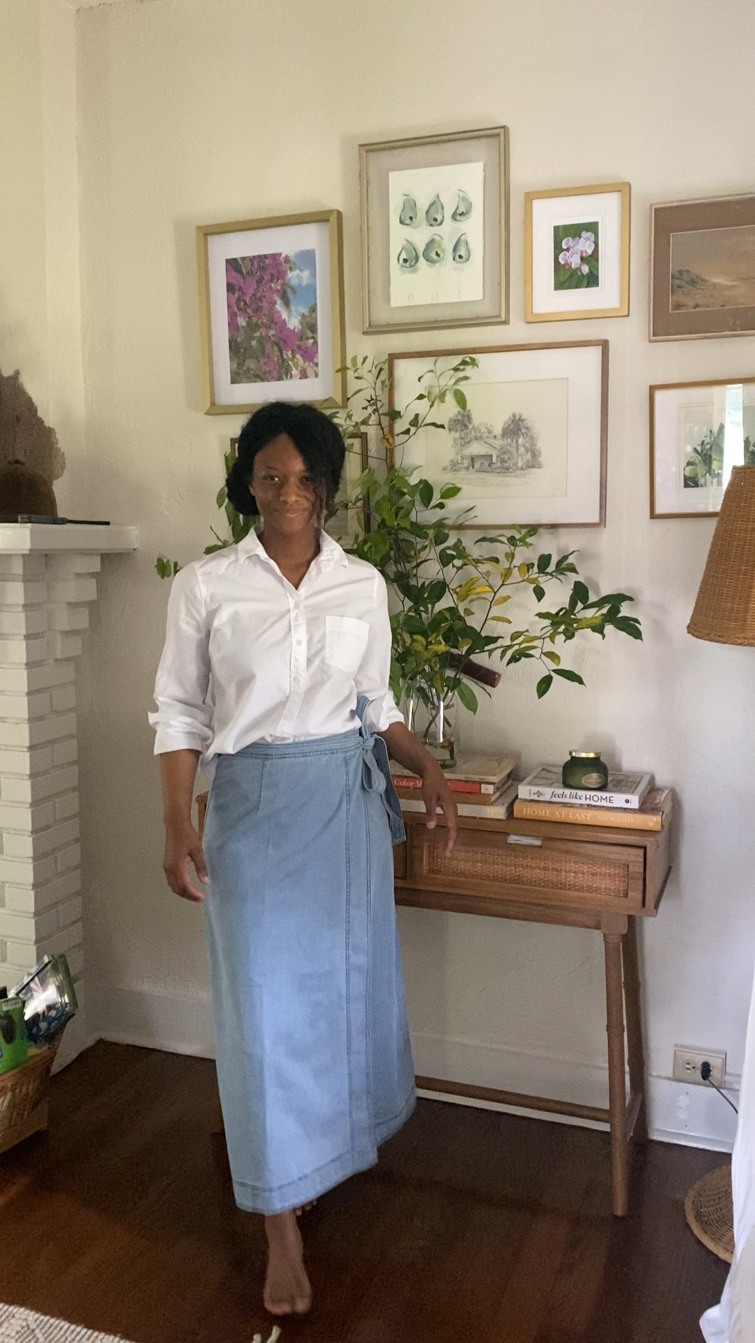 New chambray light wash denim wrap skirt from Lilla p. I love all of her pieces for fall. It has a matching top as well and comes in a dark wash 

#LTKSeasonal #LTKStyleTip
