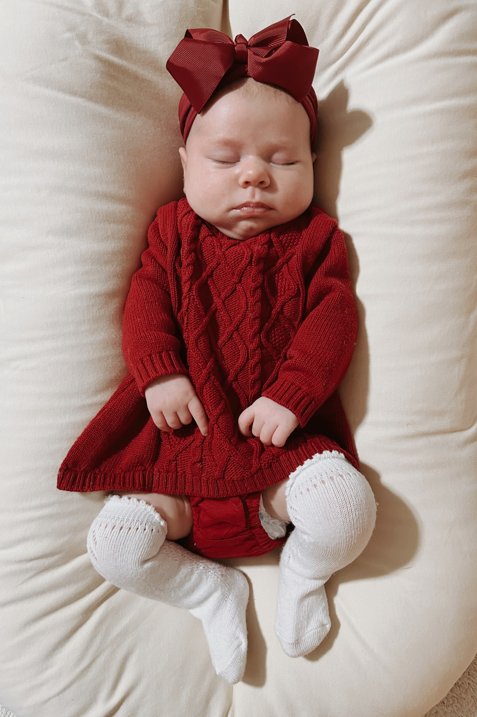 Addi’s first Christmas Eve. 
newborn Christmas. Christmas outfit. winter outfit. baby girl. baby sweater dress. 0-3 month outfit  

#LTKbaby #LTKHoliday #LTKSeasonal