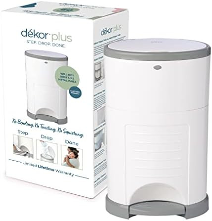 Dekor Plus Hands-Free Diaper Pail | White | Easiest to Use | Just Step – Drop – Done | Doesn... | Amazon (US)