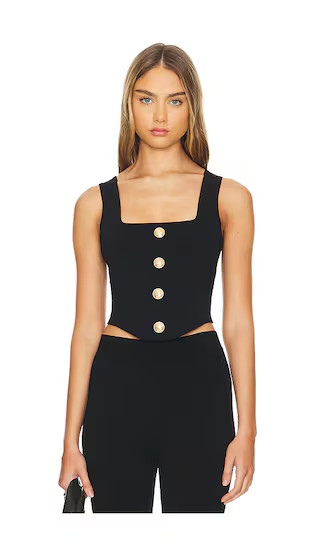 L'AGENCE Saga Square Neck Knit in Black. - size S | Revolve Clothing (Global)