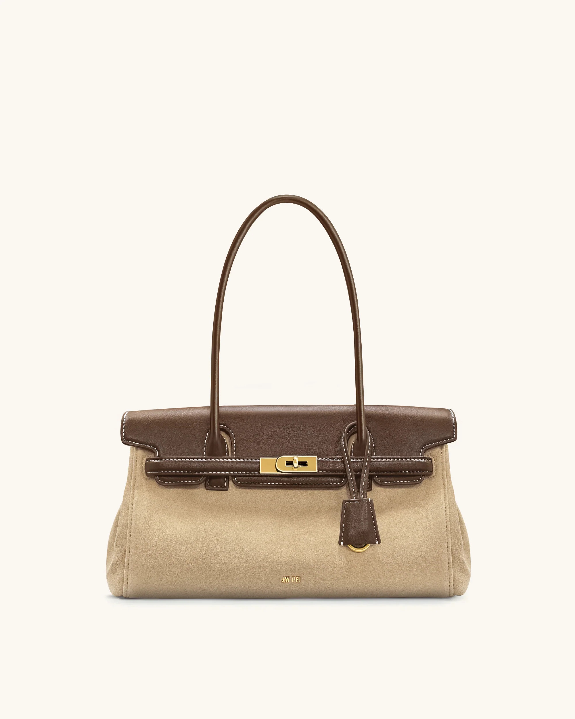 Yara Faux Suede Shoulder Bag - Dark Brown | JW PEI US