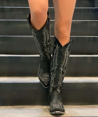 L1213-15 Old Gringo Mayra Black (Silver Embroidery) 18" Leather Boot  | eBay | eBay US