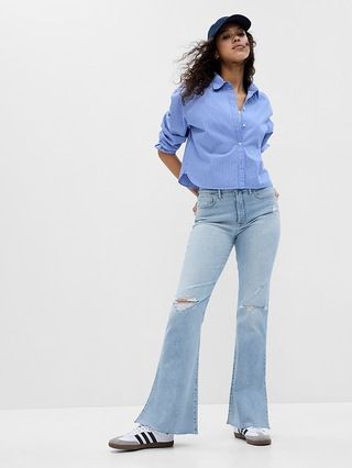 High Rise Split-Hem '70s Flare Jeans with Washwell | Gap (US)