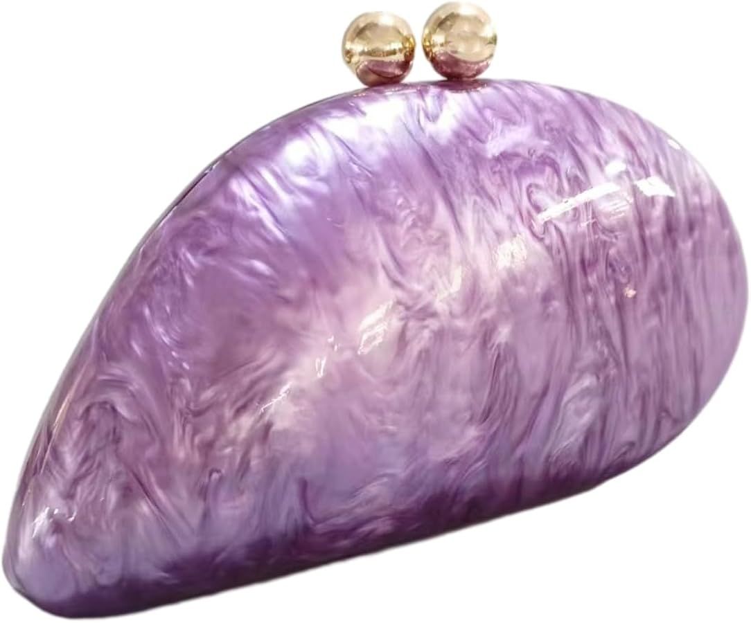 UMREN Seashell Chain Shoulder Bag for Women Acrylic Evening Clutch Bag Glitter Marble Purse Handb... | Amazon (US)