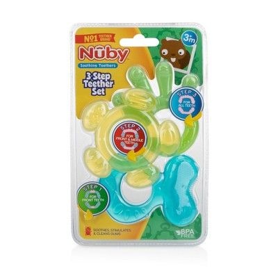 Nuby 3 Step Teether Set - 3ct – Colors May Vary | Target