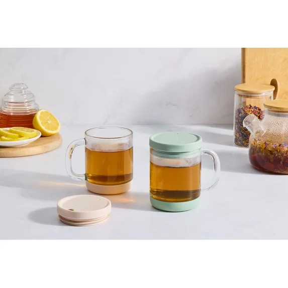Ello Nova Shine 12oz Glass Mug with Lid | Built-In Handle, Silicone Boot, BPA Free, Dishwasher Sa... | Walmart (US)