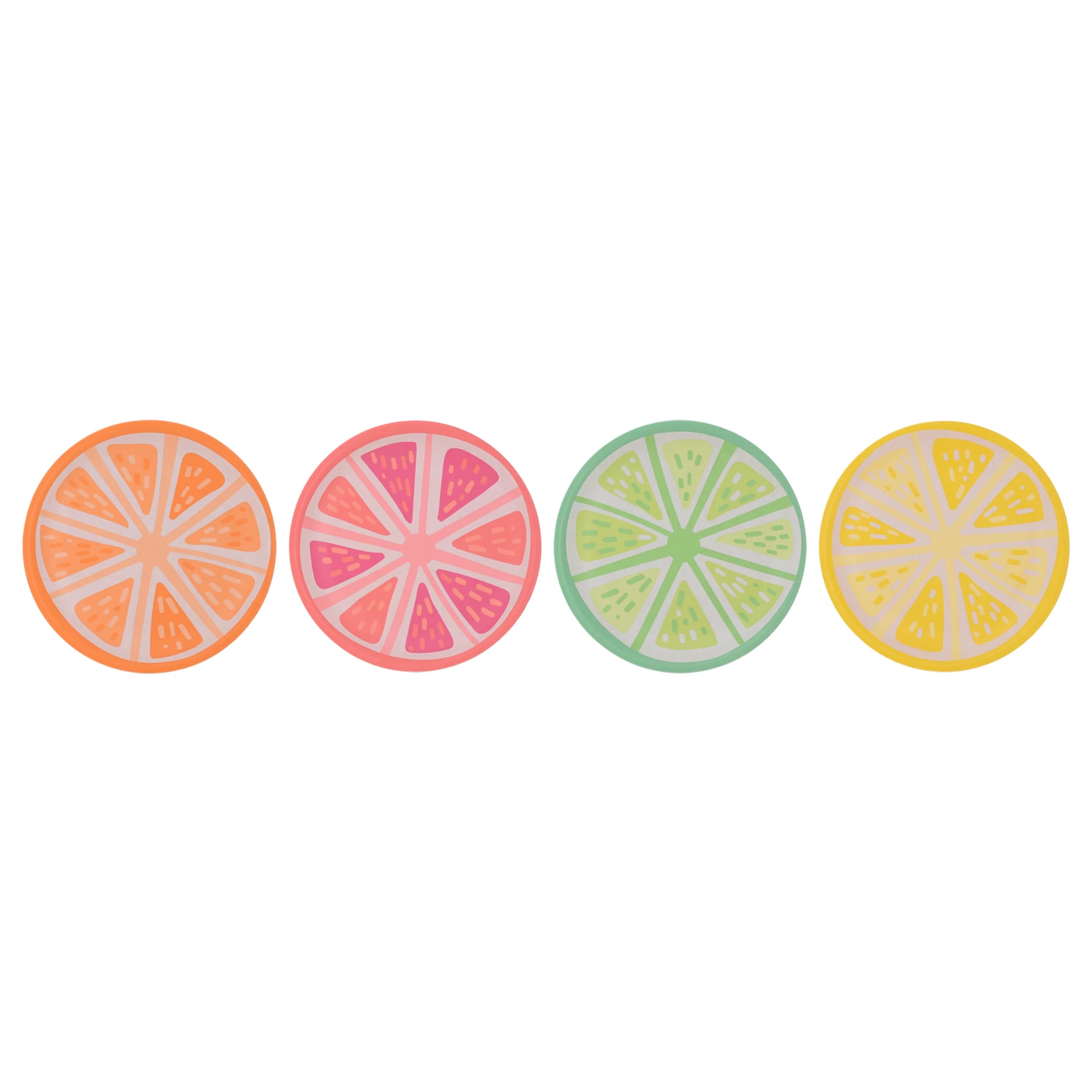 Mainstays 4-Pack Bamboo Melamine Salad Plate, Fruit Pattern | Walmart (US)