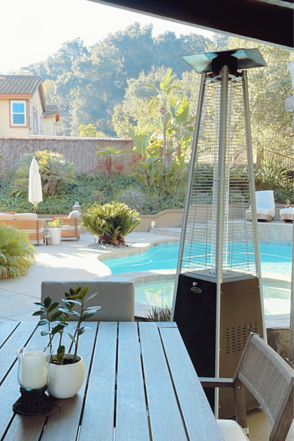 Outdoor patio heaters are perfect for cooler evening when you still want to hang outside. 👍🏻

#ltkhome #backyard #patio #porch #furniture #homedecor 