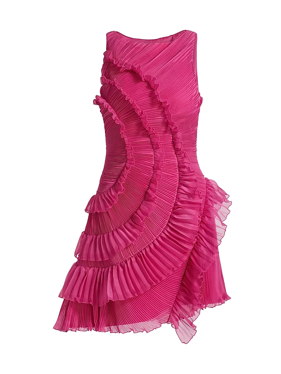 Women's Emilia Cascade Ruffled Minidress - Blooming Lily - Size 4 | Saks Fifth Avenue