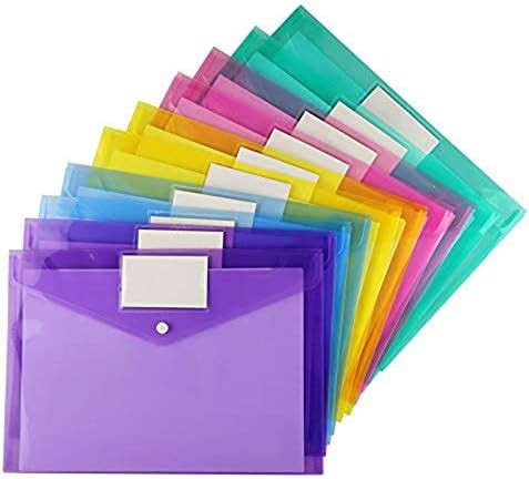 Sooez 20 Pack Plastic Envelopes Poly Envelopes, Clear Document Folders US Letter A4 Size File Env... | Amazon (US)