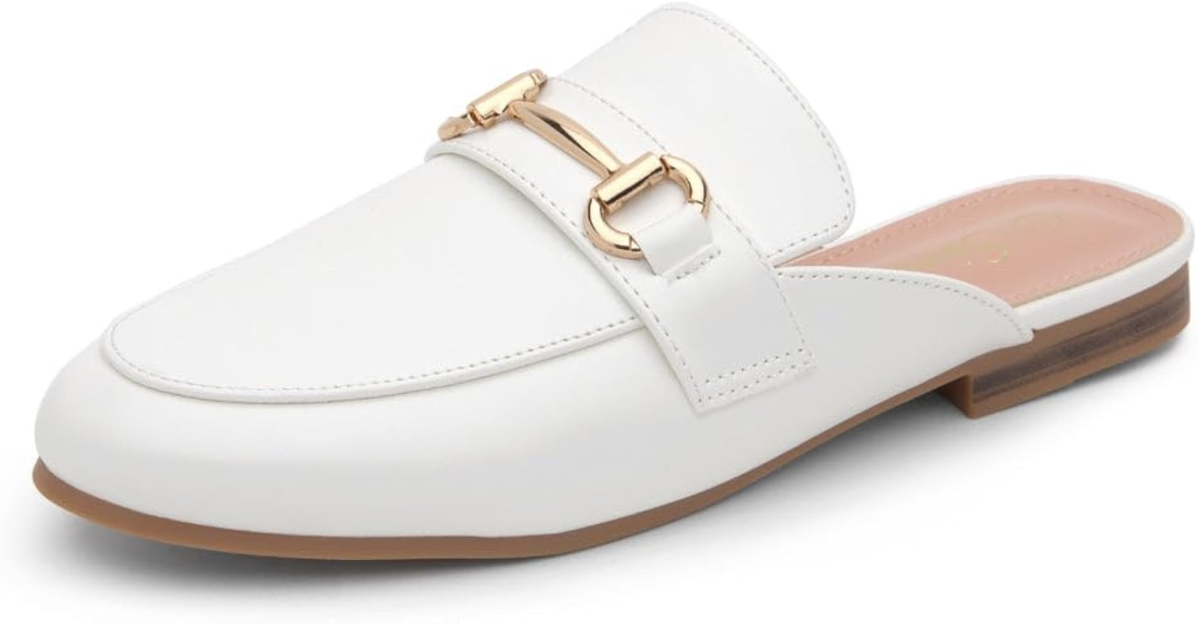 Shoe Land Mules for Women – Slip-On Mules & Flats Shoes with Buckle, Closed Round Toe | Backles... | Amazon (US)