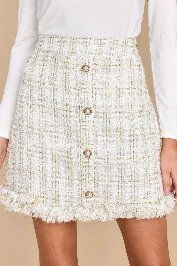True Potential White Tweed Skirt | Red Dress 