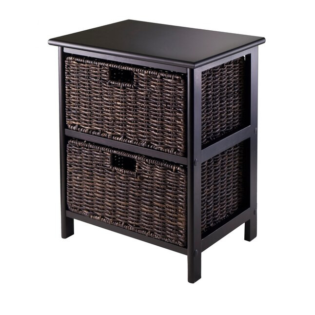 Winsome Wood Omaha Black Composite Coastal End Table with Storage Lowes.com | Lowe's