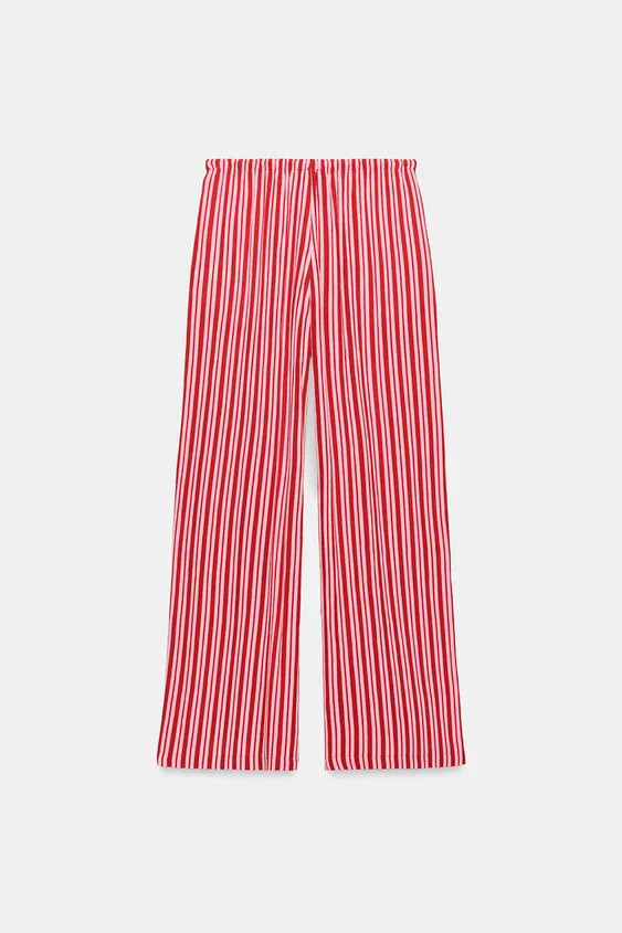 STRIPED WIDE-LEG TROUSERS | Zara US