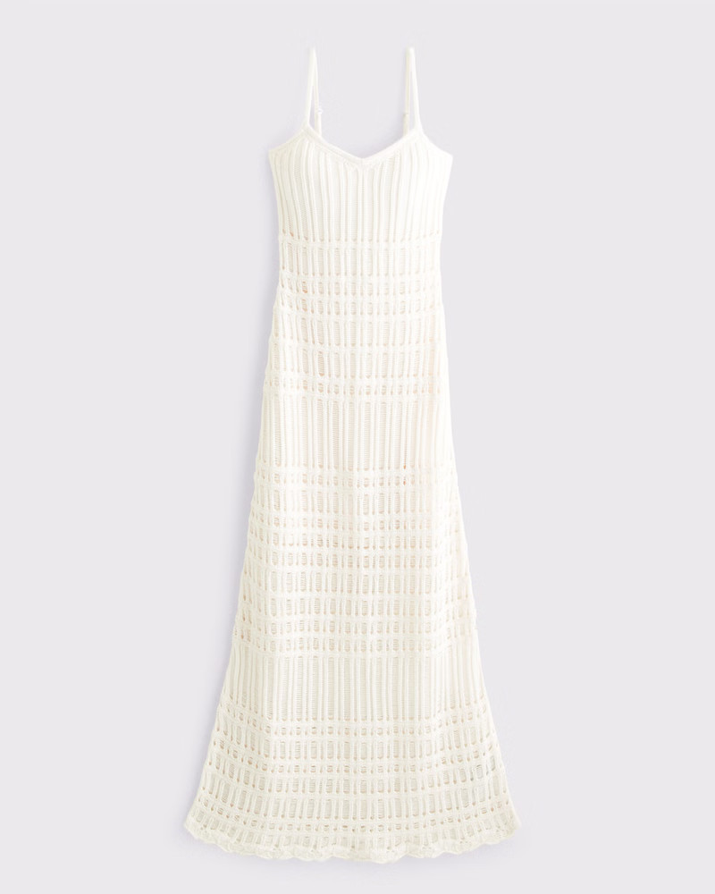 Abercrombie & Fitch Women's Crochet-Style Maxi Dress in Cream - Size XS TALL | Abercrombie & Fitch (US)