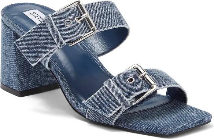 Menna Buckle Denim Sandal (Women) | Nordstrom Rack