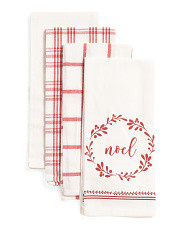 4pk Merry Wreath Kitchen Towel Set | TJ Maxx