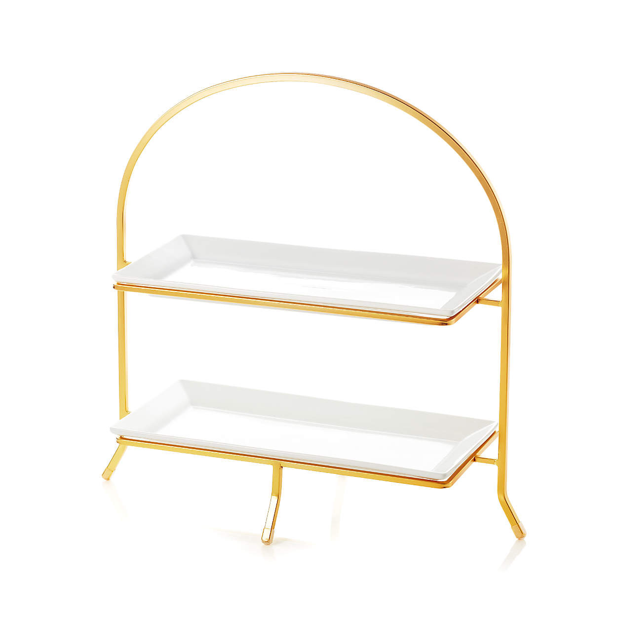 Cambridge Gold 2-Tier Server + Reviews | Crate and Barrel | Crate & Barrel