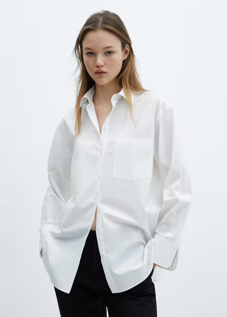 Pocket oversize shirt -  Women | Mango United Kingdom | MANGO (UK)