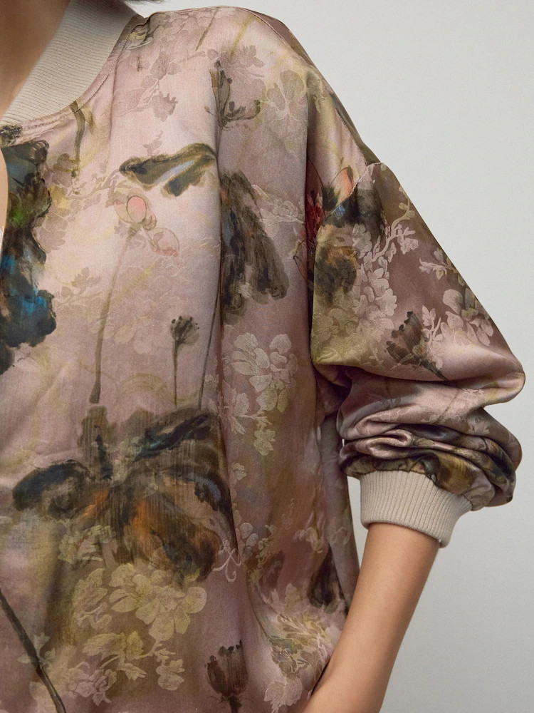 Neutral/Floral Bomber Jacket | Next US