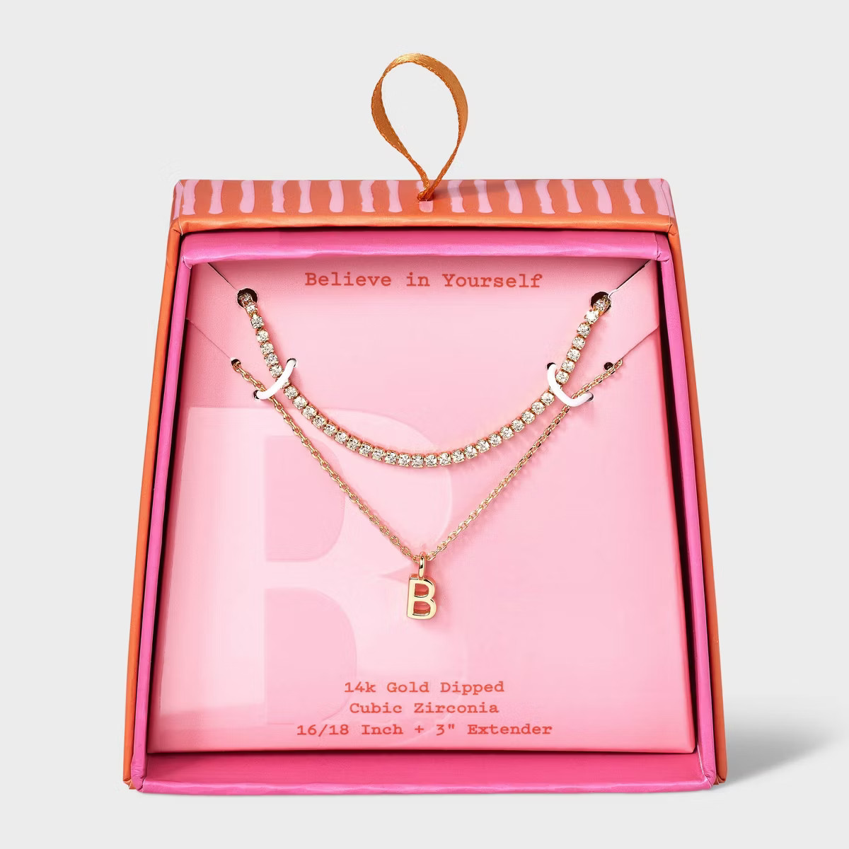 14K Gold Dipped Cubic Zirconia Initial Necklace Set 2pc - A New Day™ Gold | Target