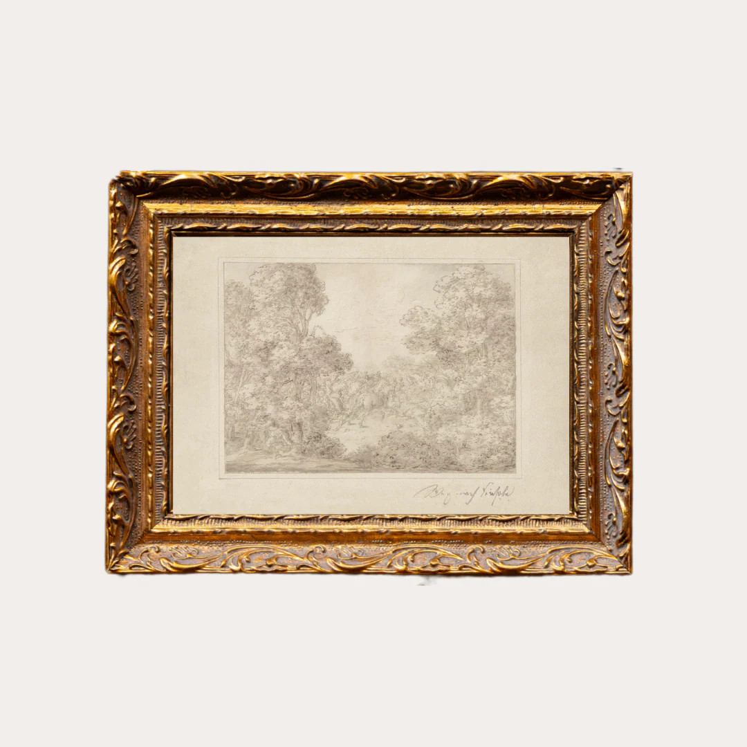 Monteverde Sketch | French Brass Inspired Gold Mould Framed Art | luxe bCO