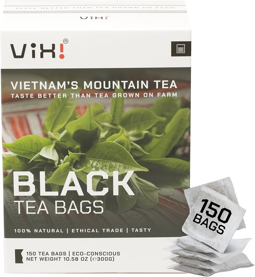 VIXI Black Tea Bags, 150 Counts, Vietnam's Mountain Tea, Bold Flavored, Caffeinated, Tagless, Sug... | Amazon (US)
