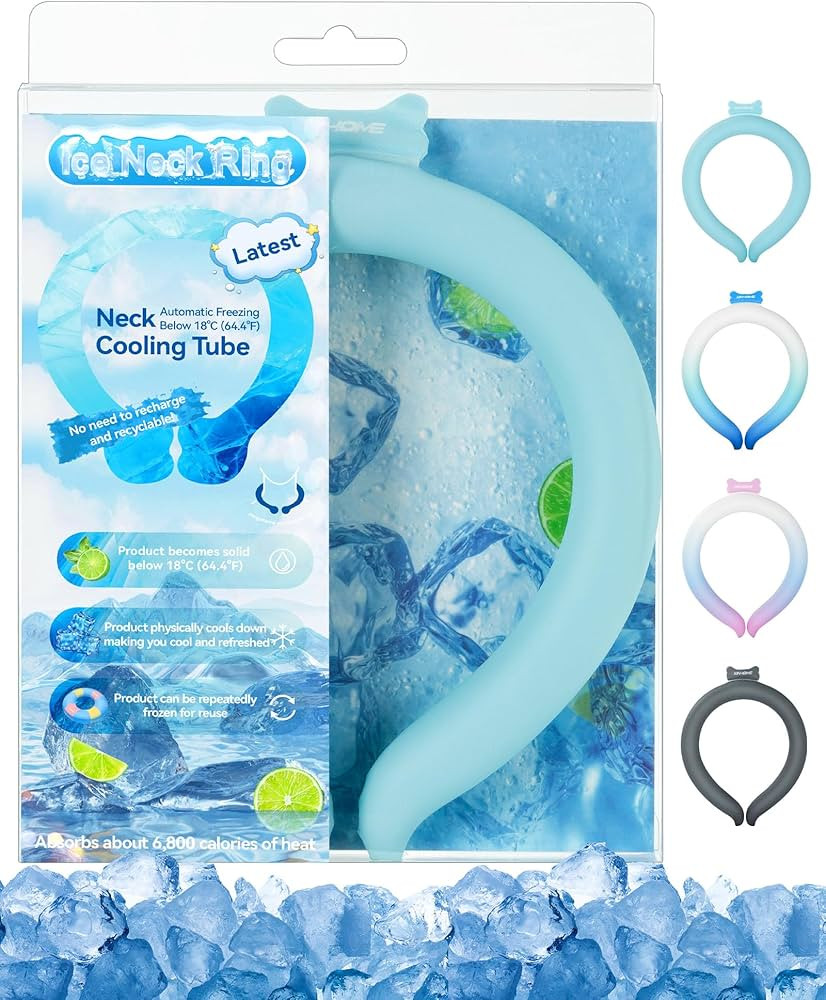 Neck Cooling Tube Wraps Ice Ring Neck Cooler Personal Ice Pack Wrap for Hot Weather Gel Reusable ... | Amazon (US)