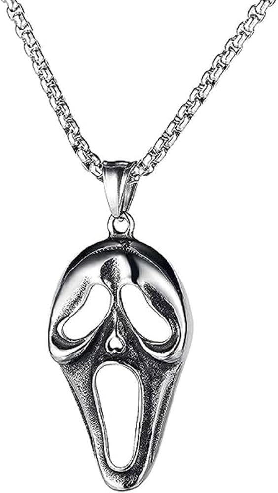 Horror Ghost Necklace - Stainless Steel Pendant, Halloween Gift‌ | Amazon (US)