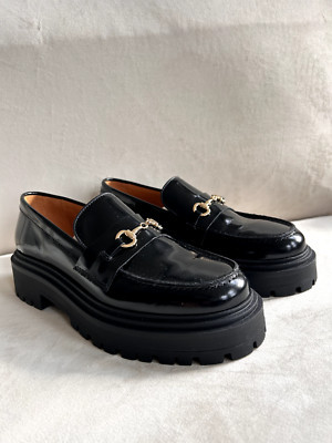 Thursday Boots Penny Platform Loafers - Black and Gold - Women’s - Size 9 | eBay US